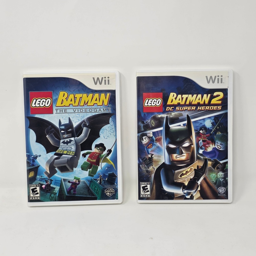 Nintendo Wii LEGO Batman 1 & 2 The Video Game DC Super Heroes Bundle Both CIB
